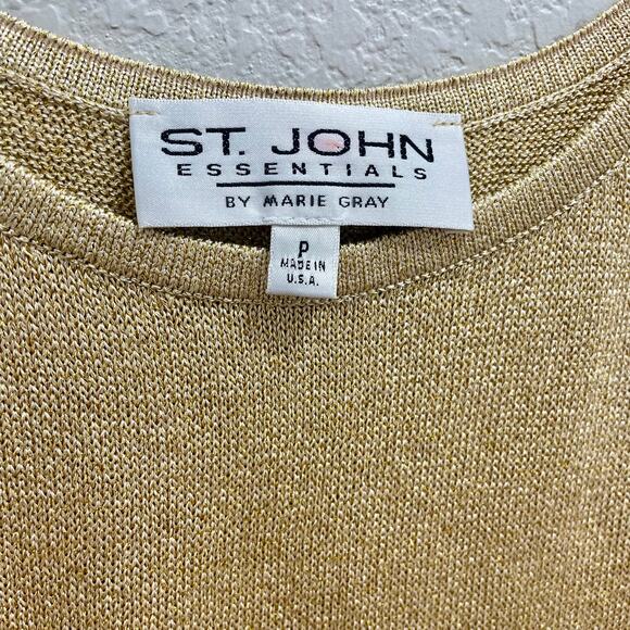 Vintage Y2K St. John Gold Knit Tank Top Metallic Sleeveless - Size Small - Picture 6 of 8
